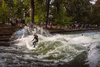 Inflatable surfboard in Eisbach